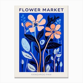 Blue Flower Market Poster Kangaroo Paw 3 Canvas Print