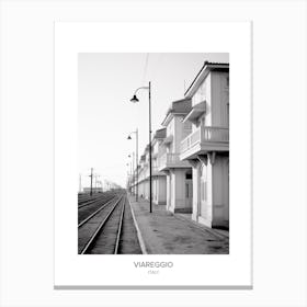 Poster Of Viareggio, Italy, Black And White Photo 1 Canvas Print