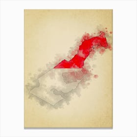 Monaco Flag Vintage Canvas Print