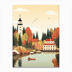 Latvia 2 Travel Illustration Canvas Print