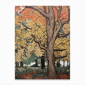 Elm 1 Vintage Autumn Tree Print  Canvas Print