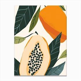 Papaya Close Up Illustration 5 Canvas Print