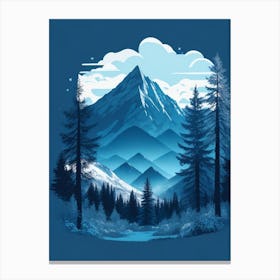 Dreamshaper V7 Vector Of A Mountain Beautiful Forest Landscape 0 Canvas Print