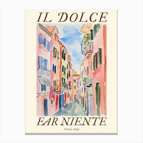 Il Dolce Far Niente Venice, Italy Watercolour Streets 4 Poster Canvas Print