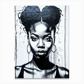 Graffiti Mural Of Beautiful Black Woman 131 Canvas Print