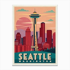 Seattle - Emerald City Skyline Poster Canvas Print