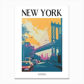 Riverdale New York Colourful Silkscreen Illustration 4 Poster Canvas Print
