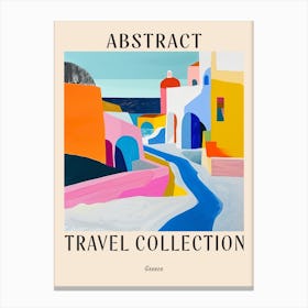 Abstract Travel Collection Poster Greece 5 Canvas Print