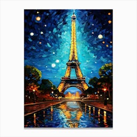 Eiffel Tower At Night Canvas Print