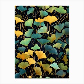 Ginkgo Leaves Seamless Pattern 1 Canvas Print
