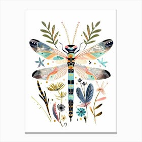 Colourful Insect Illustration Damselfly 2 Canvas Print