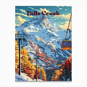 Falls Creek Australia Winter Digital Travel Art Canvas Print