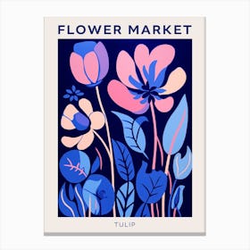 Blue Flower Market Poster Tulip 4 Canvas Print