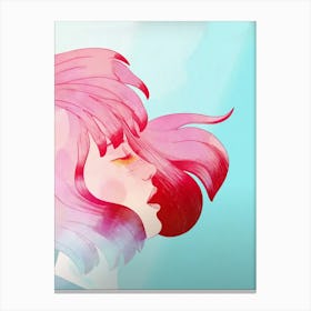Girl With Pink Hair Canvas Print