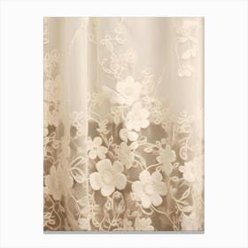 Floral Lace Curtain Canvas Print