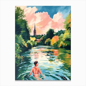 Wild Swimming At River Wensum Norfolk 3 Canvas Print