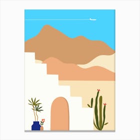 Cactus In The Desert. Boho, Boho decor: Egypt, Morocco, Tunisia poster #1 Canvas Print