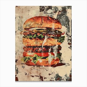 Burger: Fast Food Pop Art Canvas Print
