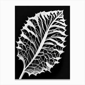 Poplar Leaf Linocut 2 Canvas Print