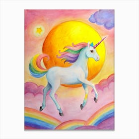 Unicorn In The Sky Canvas Print