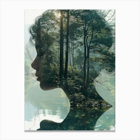 Portrait Of A Woman In The Forest 2 Canvas Print