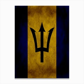 Barbados Flag Texture Canvas Print