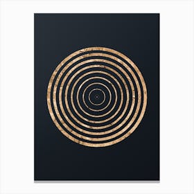 Abstract Geometric Gold Glyph on Dark Teal n.0024 Canvas Print