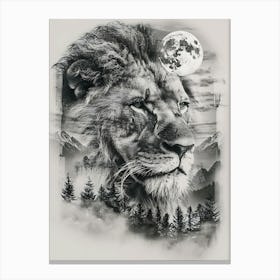 Lion In The Forest 13 Canvas Print