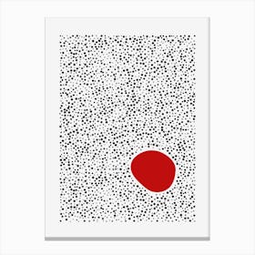 Abstract Dots with Red Accent Art Print Toile