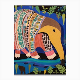 Maximalist Animal Painting Anteater 2 Canvas Print