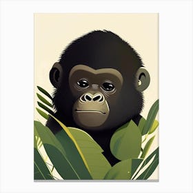 Baby Gorilla, Gorillas Cute Kawaii 4 Canvas Print