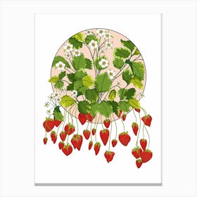Circular Mofit Strawberries Canvas Print