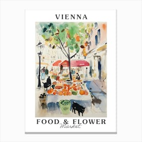 Food Market With Cats In Vienna 2 Poster Canvas Print