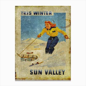 Vintage Travel Poster ― This Winter Sun Valley Canvas Print