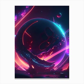 Cosmology Neon Nights Space Canvas Print