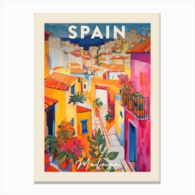 Malaga Spain 8 Fauvist Painting  Travel Poster Canvas Print