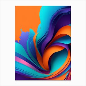 Abstract Colorful Waves Vertical Composition 18 Canvas Print