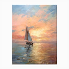 Sailboat At Sunset 14 Canvas Print