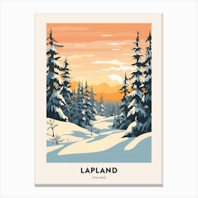 Vintage Winter Travel Poster Lapland Finland 2 Canvas Print