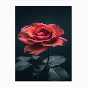 Rose On Black Background 14 Canvas Print