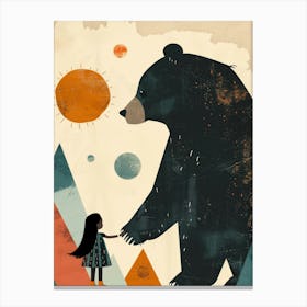 Bear And Girl 9 Canvas Print