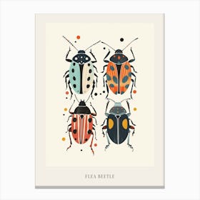 Colourful Insect Illustration Flea Beetle 4 Poster Canvas Print