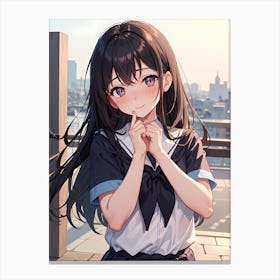 Anime Girl In School Uniform 7 Canvas Print