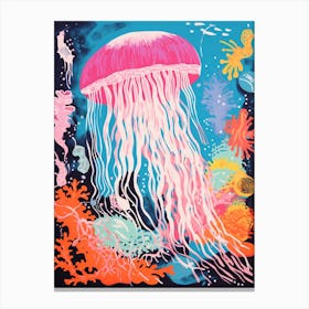 Cute Jelly Fish Illustration 2 Canvas Print