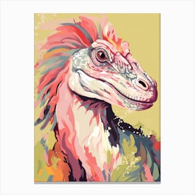 Colourful Dinosaur Dromaeosaurus 2 Canvas Print