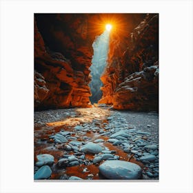 Sunrise In The Canyon Canvas Print