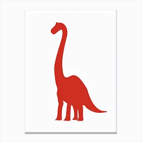 Red Brachiosaurus Dinosaur 2 Canvas Print