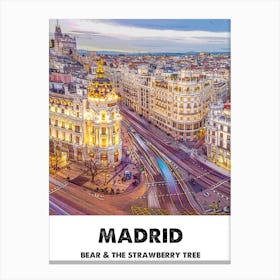 Madrid, City, Print, Art, Landscape, Spain, Home Decor, Wall Print 1 Canvas Print