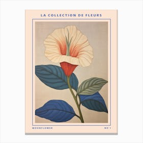 Moonflower French Flower Botanical Poster Canvas Print