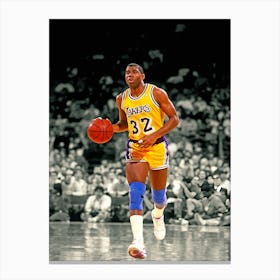 Guard Magic Johnson Of The Los Angeles Lakers Canvas Print